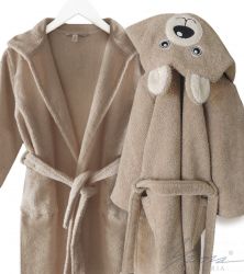 Dětský župan Micro cotton Bear béžový