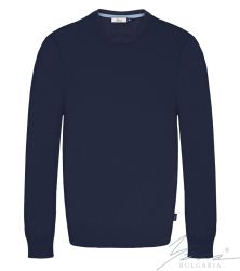 Pánský svetr s kulatým výstřihem, dlouhý rukáv, tmavýsyn