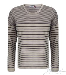 Pánský dvoubarevný svetr s kulatým výstřihem, barva 227