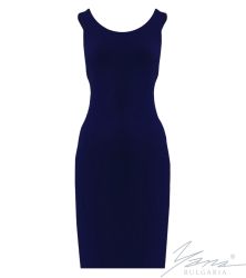 Dámské šaty z elastického úpletu, tmavé modrý