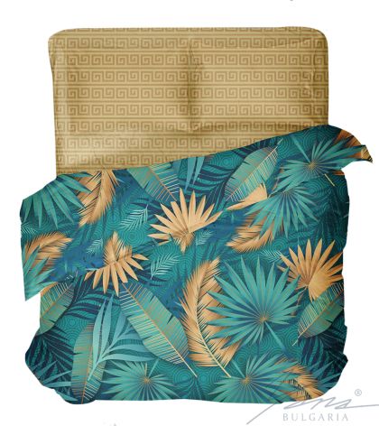 Women's two-tone intarsia sweater "O" neckline green