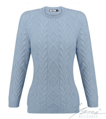 Women's crew neck sweater in blue