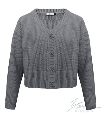 Women’s thick wool full buttons cardigan sweater in green