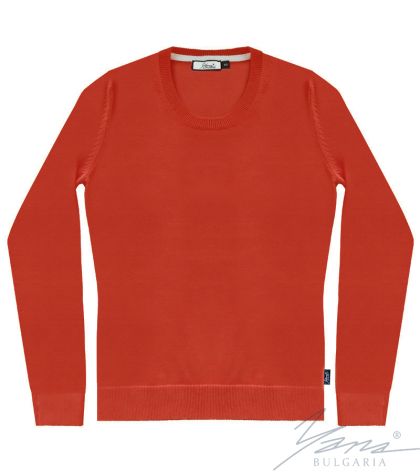 Women's crew neck sweater in red