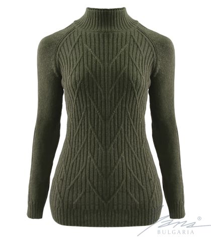 Dámský svetr s francouzským límečkem zelená