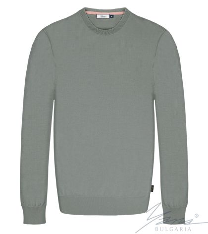 Pánský svetr s dlouhým rukávem a výstřihem Šedá