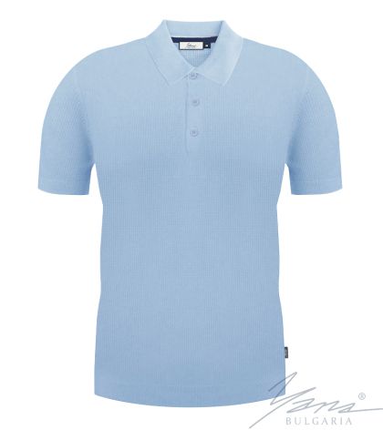 Pánská polokošile s límečkem, krátký rukáv, lehká modrý