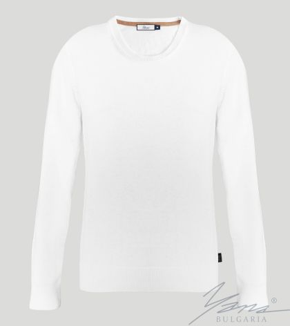 Damenpullover, Halssaum, wеis