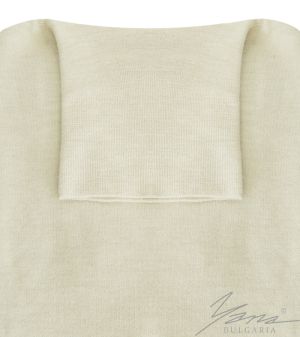 Dámský vlněný svetr s vysokým límcem, ecru