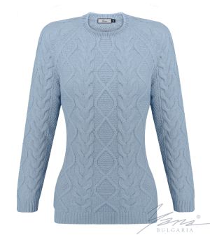 Women's crew neck sweater in blue