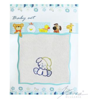 Dětská souprava Microcotton s výšivkou v krabičcebílý