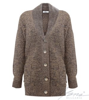 Dámský svetr s vysokým polo límečkem melange