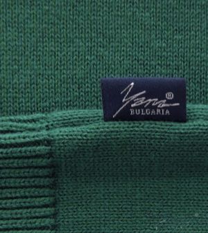 Pánský svetr s dlouhým rukávem s výstřihem do V, zelená