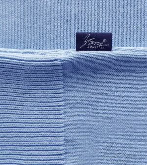 Damenpullover, Halssaum, blau