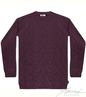 Women's crew neck sweater in bordo