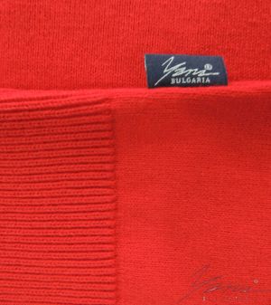 Pánský svetr s dlouhým rukávem s výstřihem do V, Červené