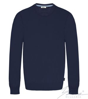 Pánský svetr s kulatým výstřihem, dlouhý rukáv, tmavýsyn