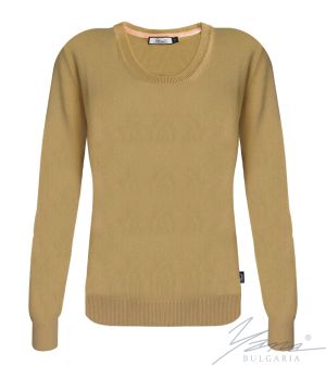 Women's crew neck sweater in cappuccino