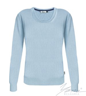 Women's crew neck sweater in light blue