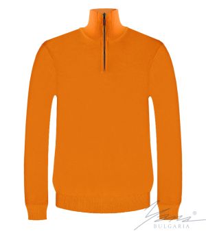 Мужская рубашка на молнии и высоком воротнике