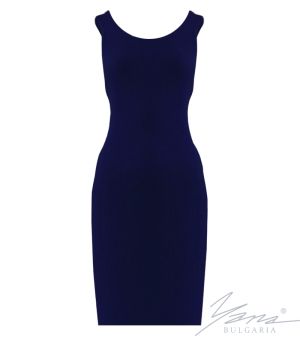 Dámské šaty z elastického úpletu, tmavé modrý