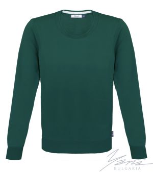 Men's wool round neck sweater in dark blue