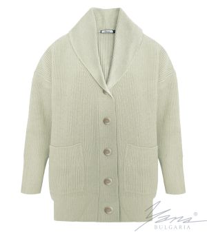 Dámský svetr s vysokým polo límečkem ecru