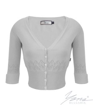 Dámský kardigan s 3/4 rukávem, Šedá