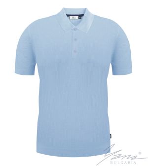 Pánská polokošile s límečkem, krátký rukáv, lehká modrý