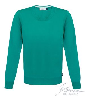 Men's wool round neck sweater in dark blue